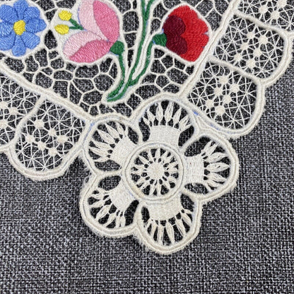 Embroidery Flower Table Runner Dresser Scarf 24" Long x 9" Wide