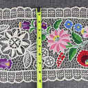 Embroidery Flower Table Runner Dresser Scarf 24" Long x 9" Wide