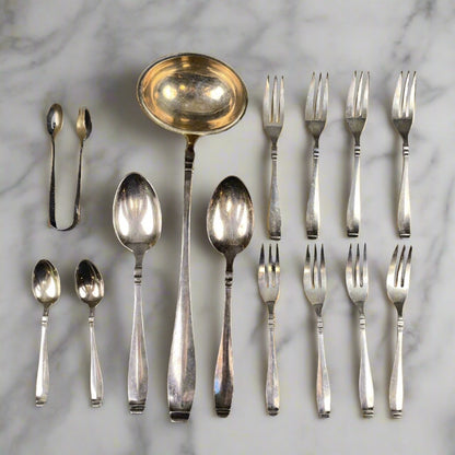 Vintage Martin 90 Flatware, Ladle, large spoons,  desert forks, tea spoons Lot