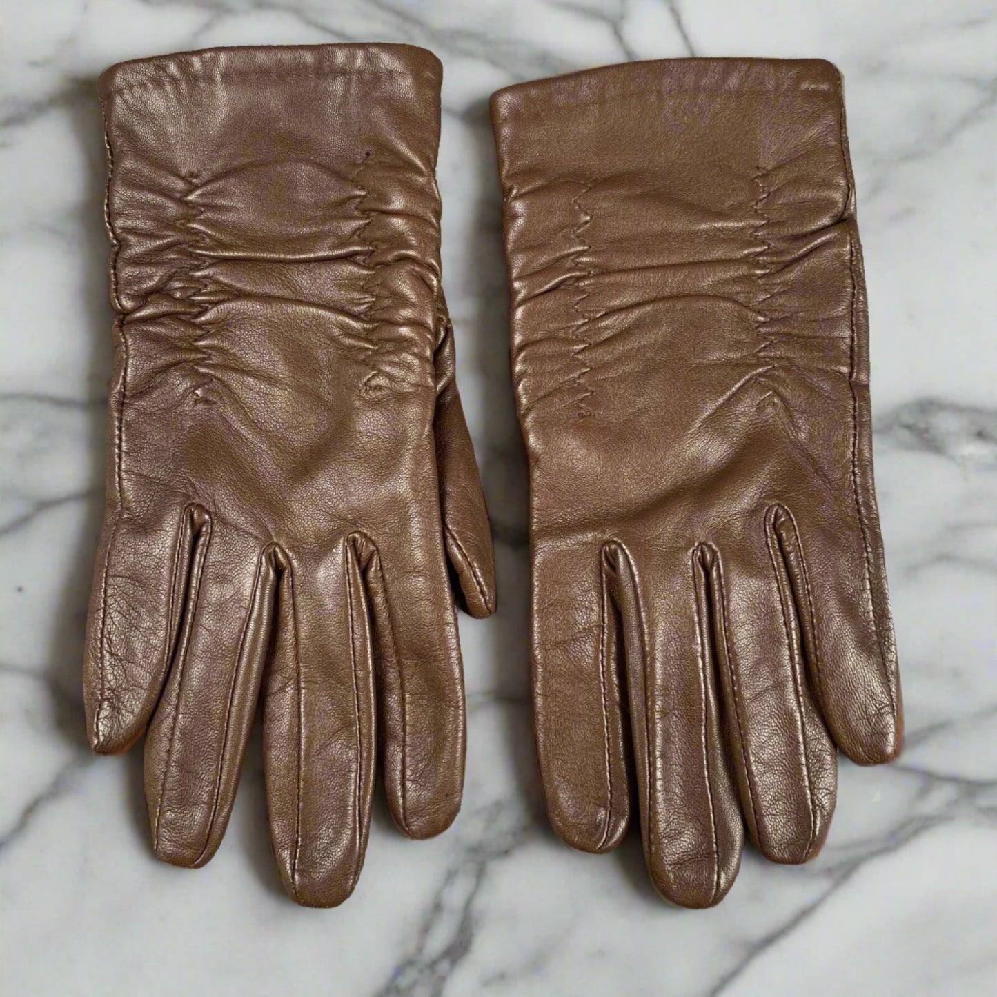 Preston & York 100% Real Leather Women’s Gloves Bown Size S