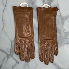 Vintage EZ Lovable Leather Womens Gloves Size 6 Machine Washable