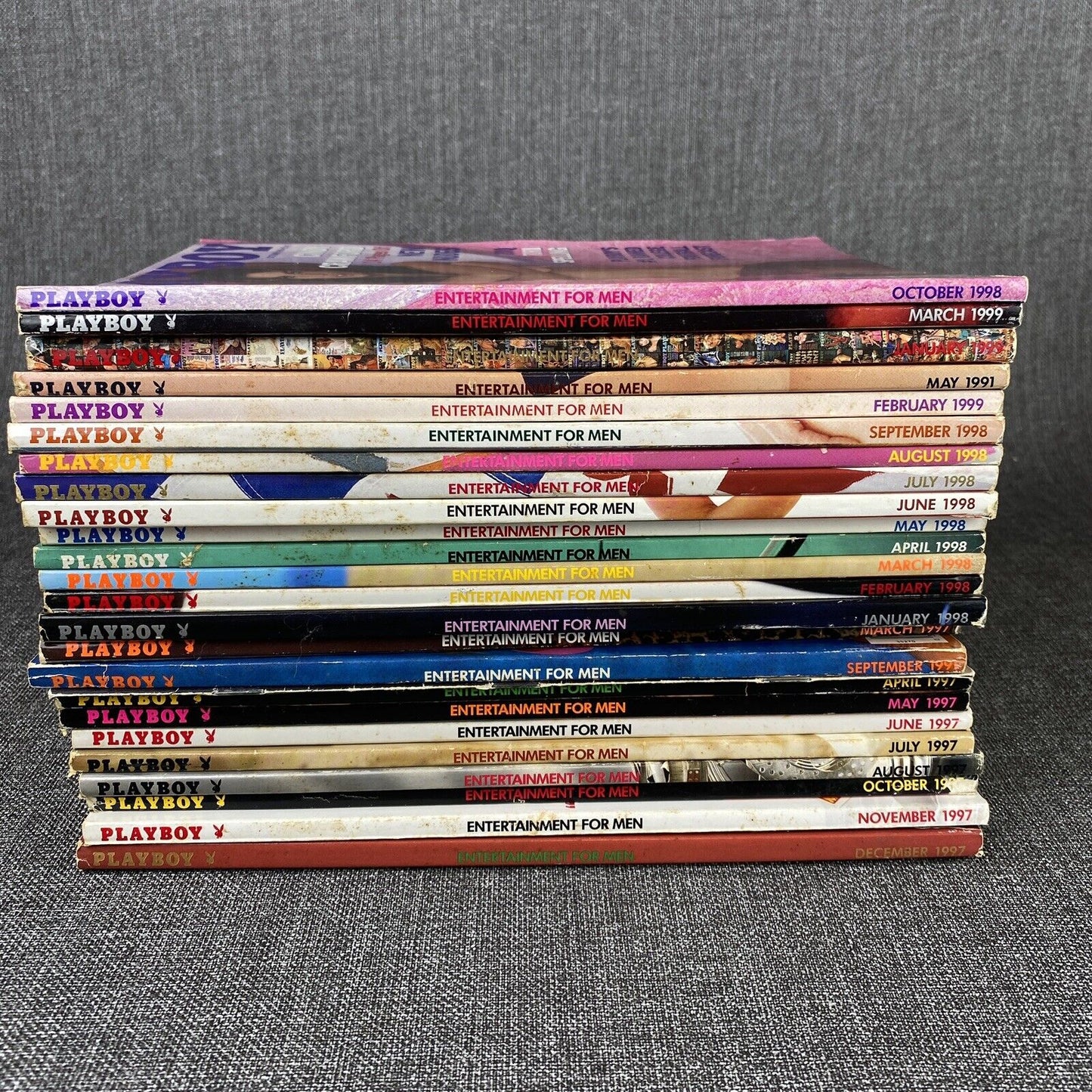 Lot of 24 Vintage Playboy Magazine 1991, 1997, 1998, 1999