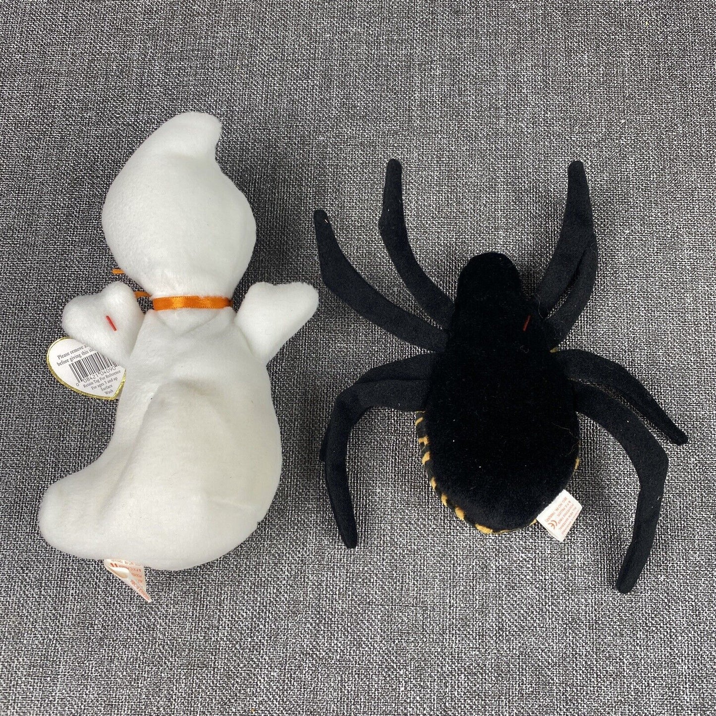 TY Beanie Babies Lot Of 2 Ghost Spooky and Spider Spinner Halloween