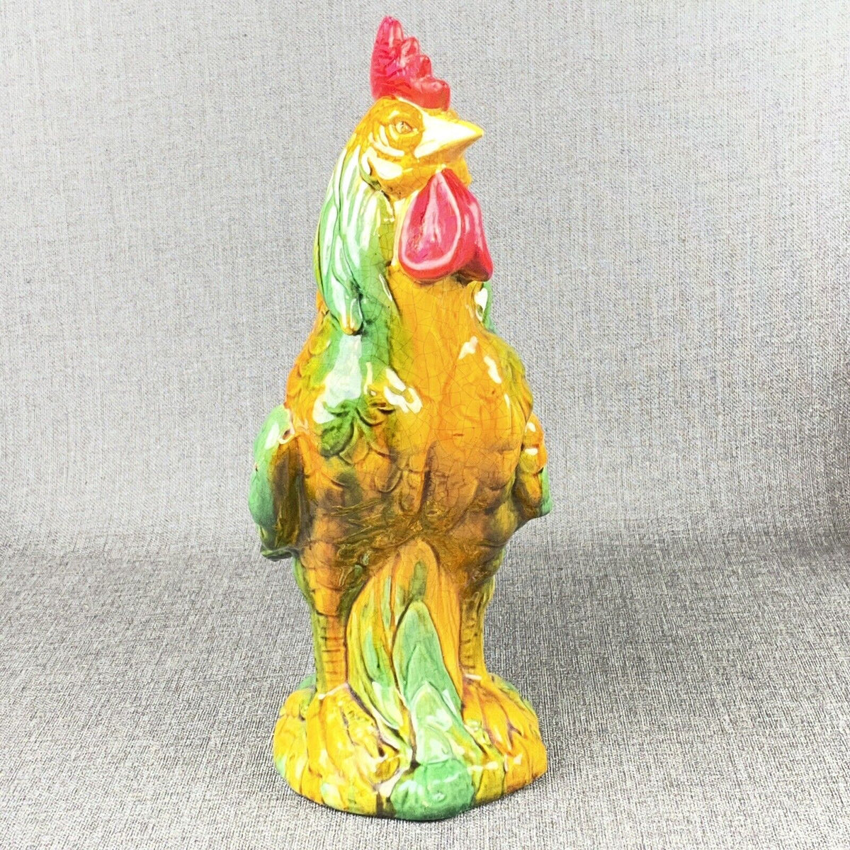 Large Ceramic Rooster Figurine Farmhouse Decor Statue 14.5” X 11”