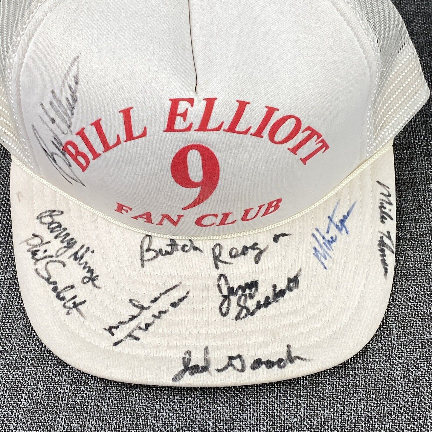 Autographed Bill Elliott, butch Rogers, and more  #9 Fan Club Trucker's Hat