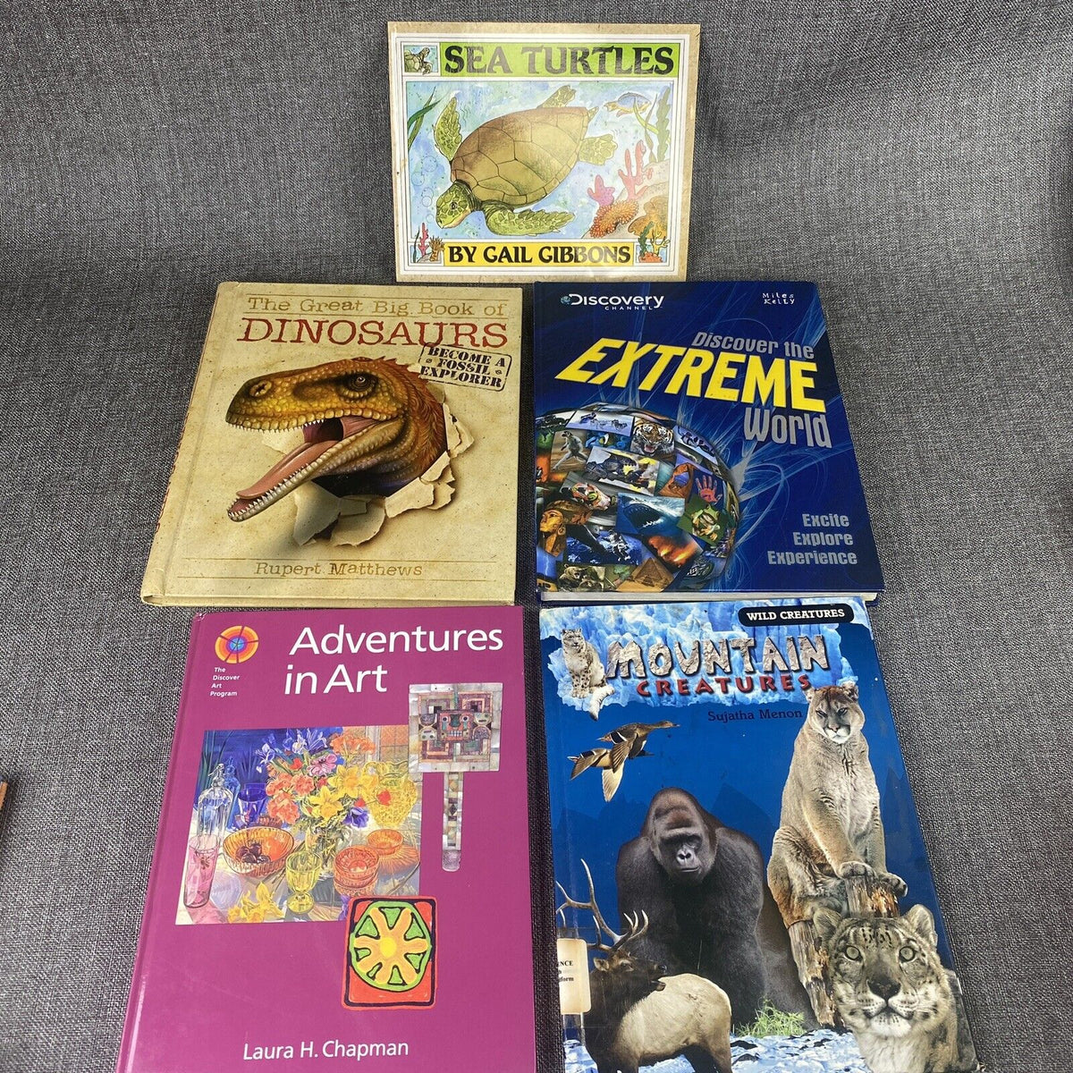 Lot Of 5 Assorted Children's Books - Animals, Dinosaurs, Discovery