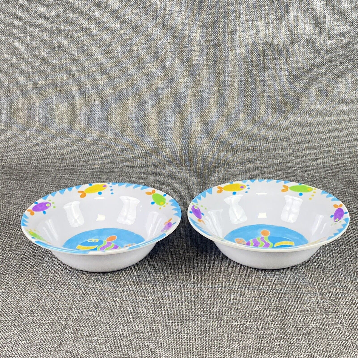 lot of 2  Melamine Bowl Fish Design, 7 inches