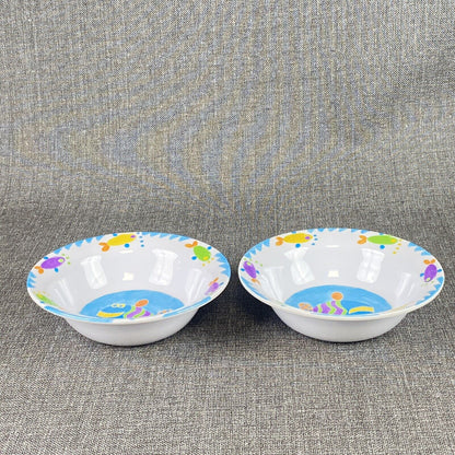 lot of 2  Melamine Bowl Fish Design, 7 inches