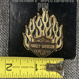 Harley-Davidson Flames , Flaming Logo Pin ,  New Old Stock