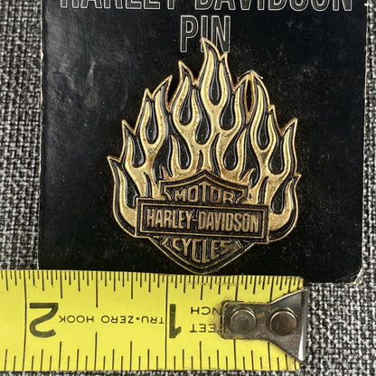 Harley-Davidson Flames , Flaming Logo Pin ,  New Old Stock