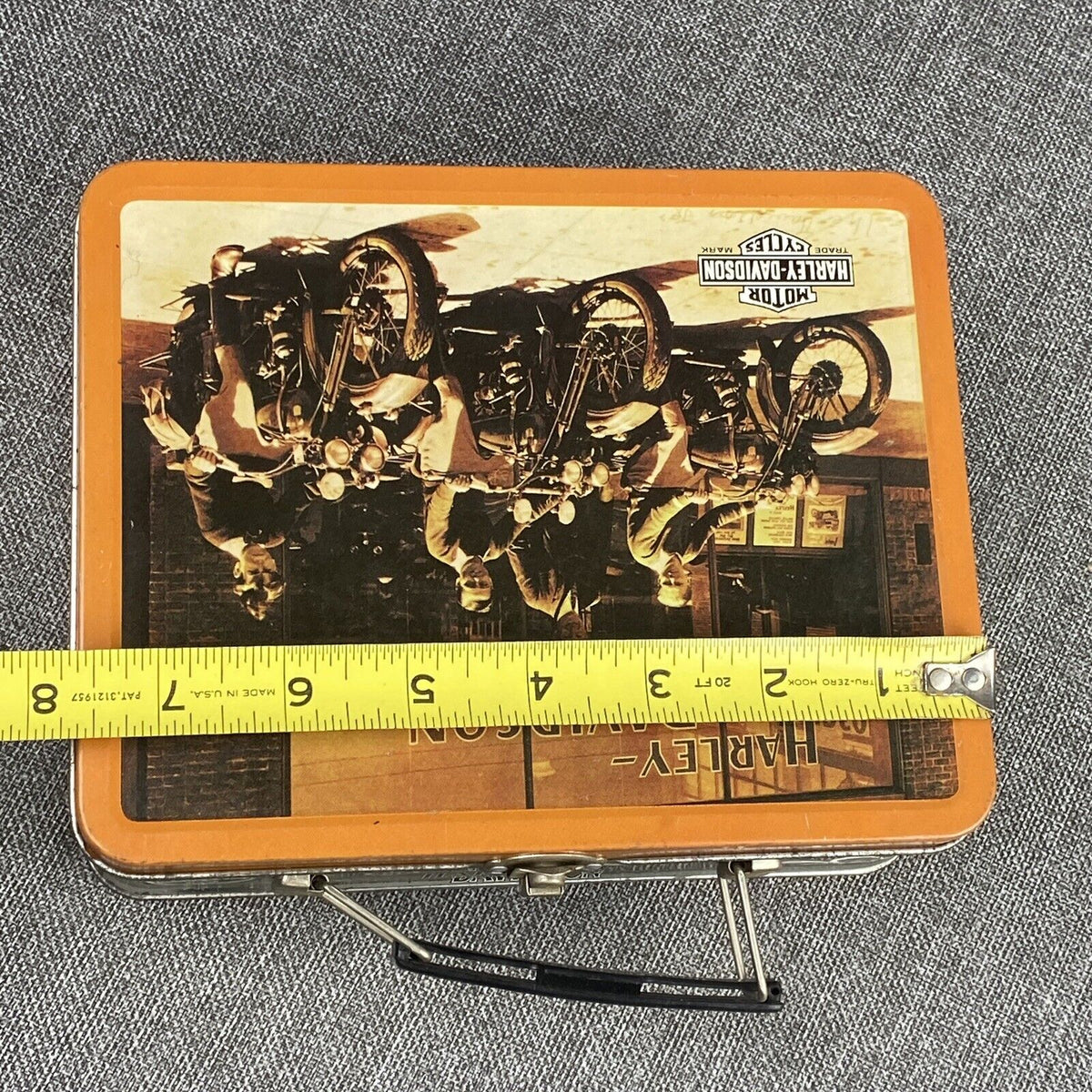 Harley Davidson Motor Cycles Collectible Tin Lunch Box 8"x6"