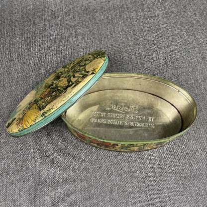 Vintage Candy Oval Tin Can THORNE'S Toffee made in England 8"x4"x2.5"