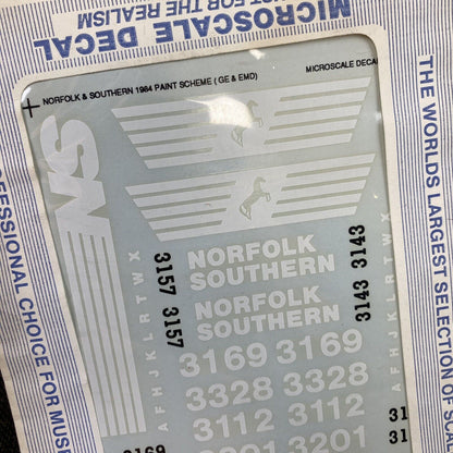 Microscale Decal HO #48-6 Norfolk & Southern 1984 Paint Scheme - GE & EMD