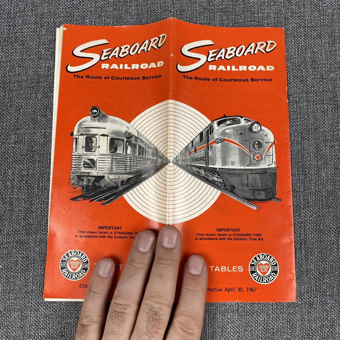 Seaboard Railroad Time Tables April 30, 1967