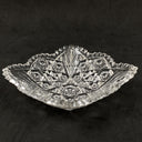 Vintage Imperial Glass Lead Crystal Square Serving Dish Bowl Saw Tooth Edge 50's