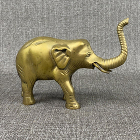 Vintage Solid Brass Elephant Statue Figurine 7"x5"