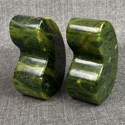 Alabaster Comma Stone Sculpture Bookends Pair Set made in Italy