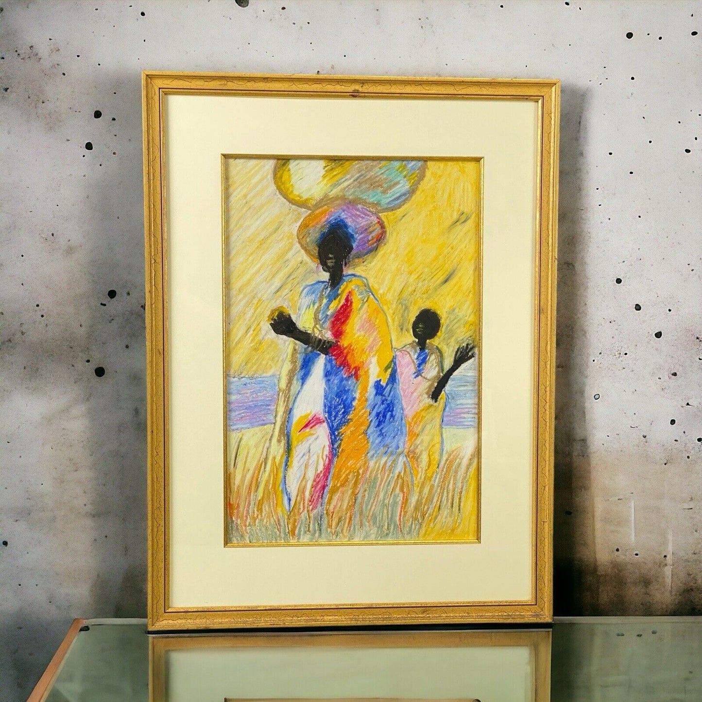 Betsy Havens ORIGINAL Oil Painting on Canvas Framed Mother and Child 27"x20"