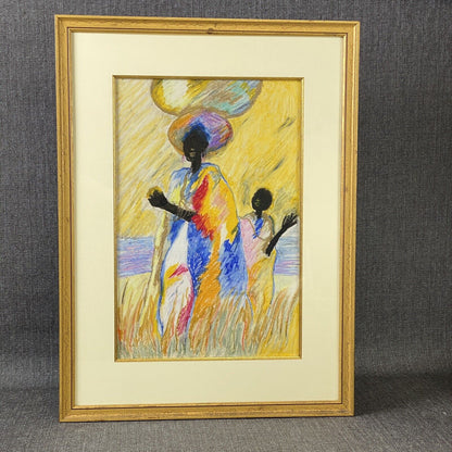 Betsy Havens ORIGINAL Oil Painting on Canvas Framed Mother and Child 27"x20"