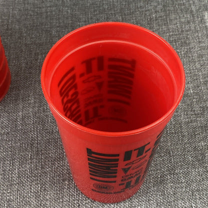 GM Automobile Red Advertising Promo 6 Plastic Cups