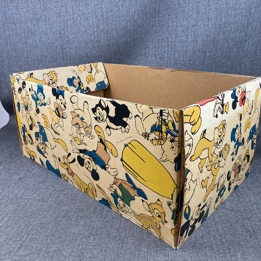 Walt Disney Productions Vintage Cardboard Storage Chest 28”x 16.5x 12.5