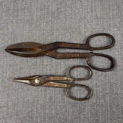 Pair of Vintage  Snips Scissors Forged Steel Wiss + other