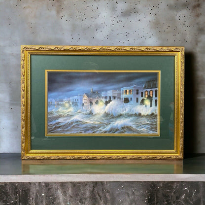 Jim Booth " Storm " Charleston South Carolina 1990 Framed Print 28"x20"