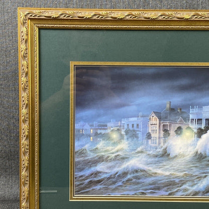 Jim Booth " Storm " Charleston South Carolina 1990 Framed Print 28"x20"