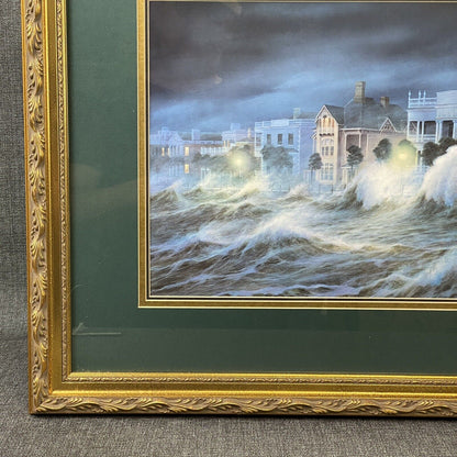 Jim Booth " Storm " Charleston South Carolina 1990 Framed Print 28"x20"