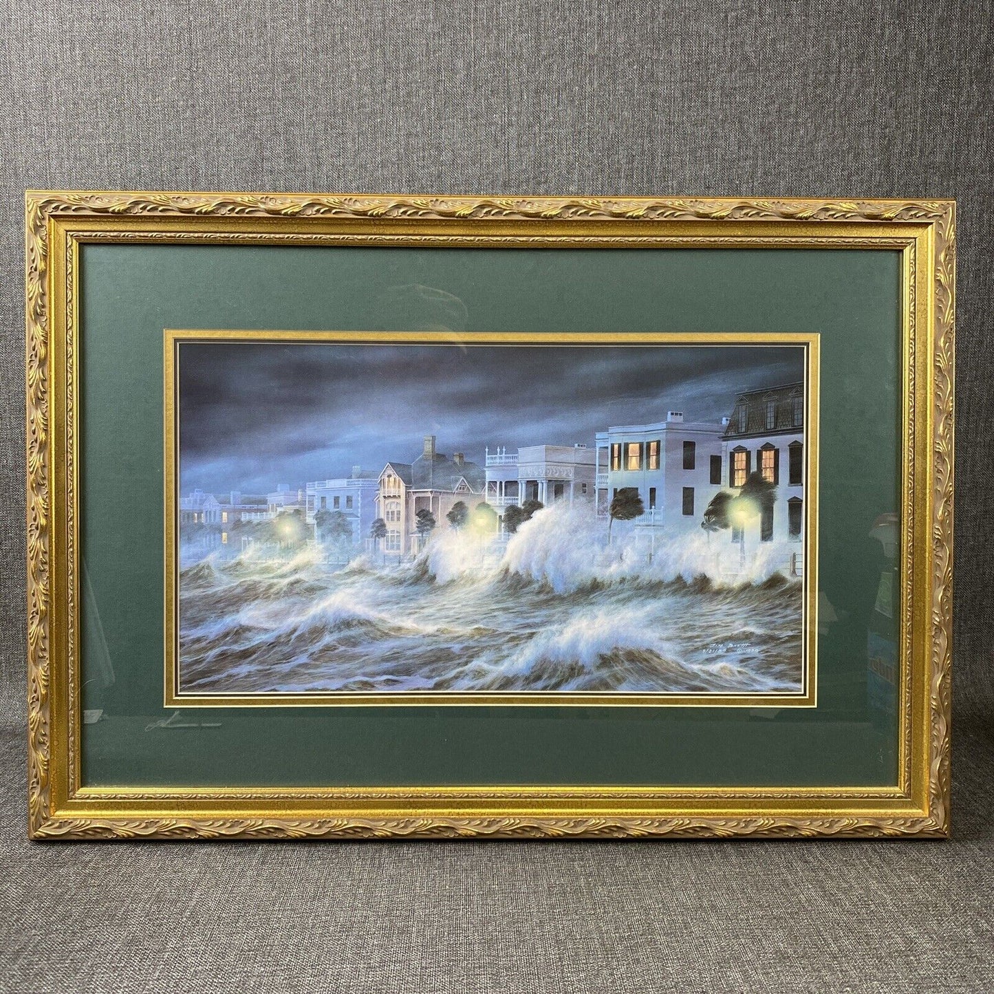 Jim Booth " Storm " Charleston South Carolina 1990 Framed Print 28"x20"