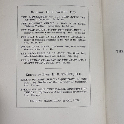 H.B. Swete The Last Discourse & Prayer Appearances of Our Lord after the Passion