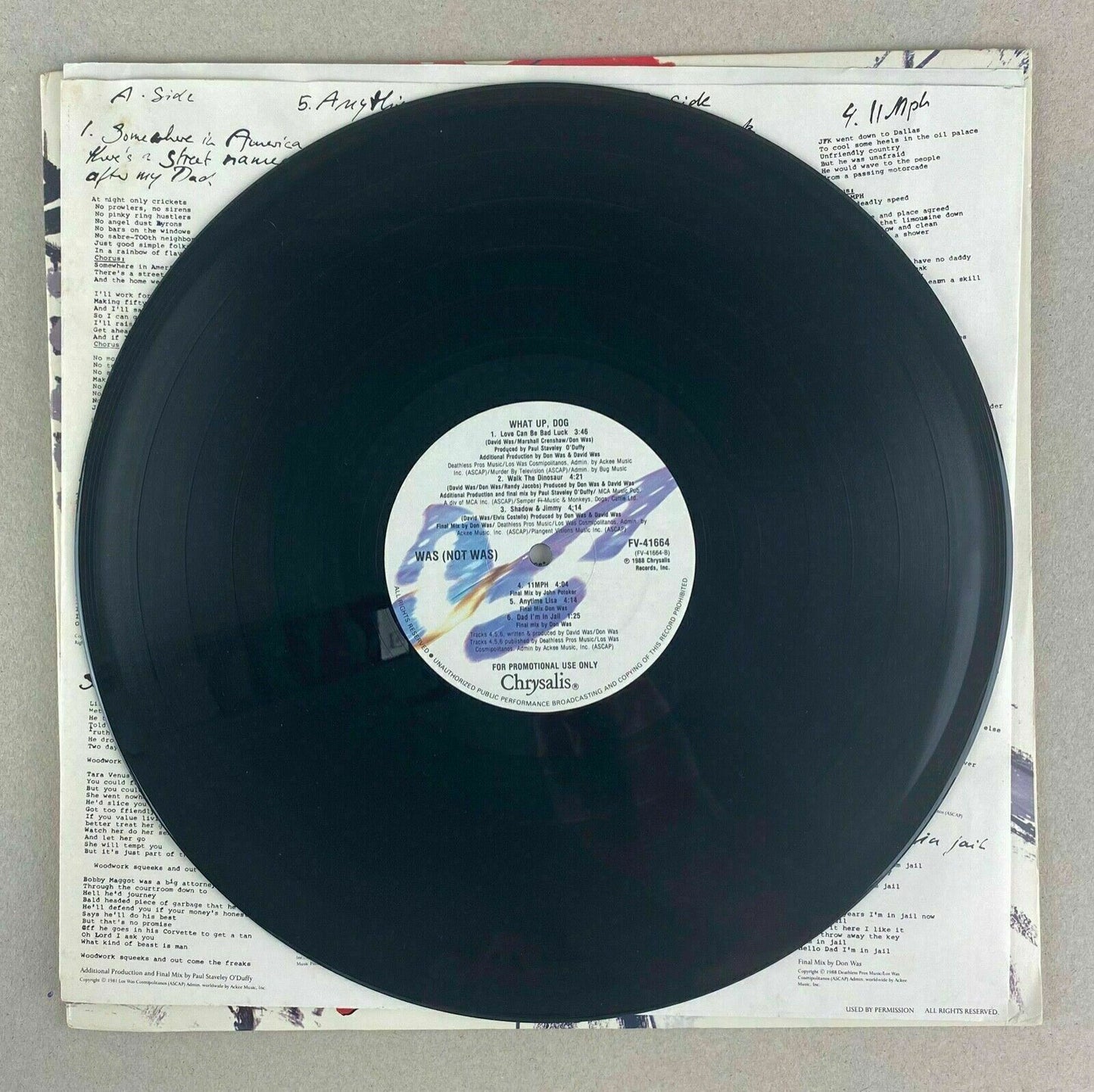 PROMO - WAS (NOT WAS) What's Up Dog LP Vinyl Record Promotional