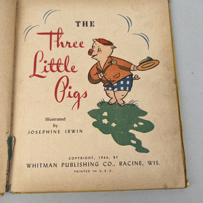 Lot of 3 1940s Vintage Children's Books, On the Farm, Three Little Pigs