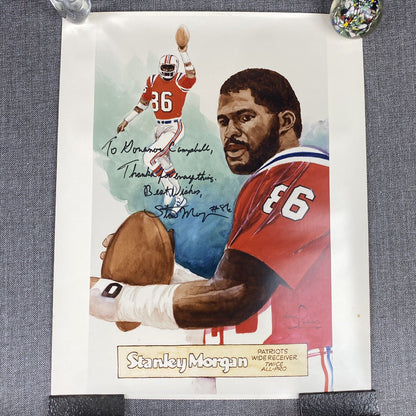 Stanley Morgan New England Patriots Poster 20"x16" SIGNED to Governor Campbell
