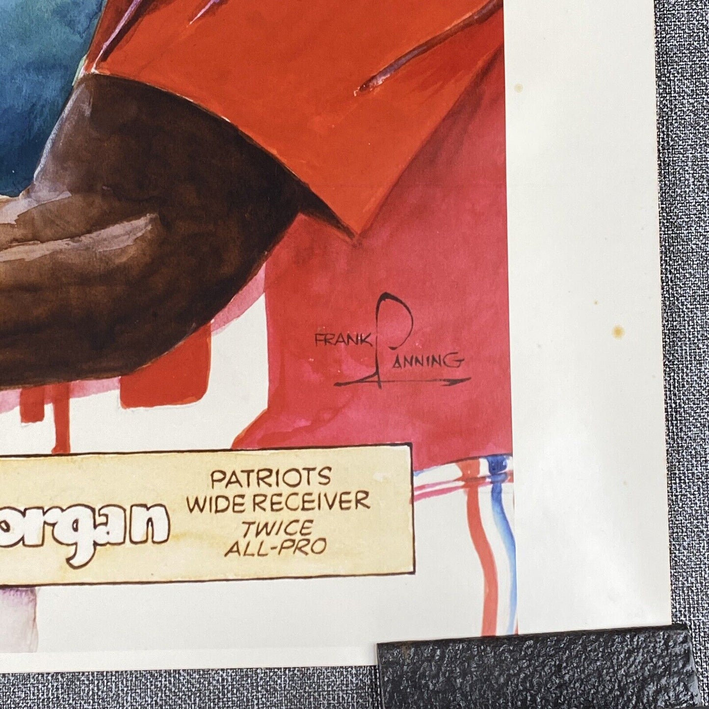 Stanley Morgan New England Patriots Poster 20"x16" SIGNED to Governor Campbell