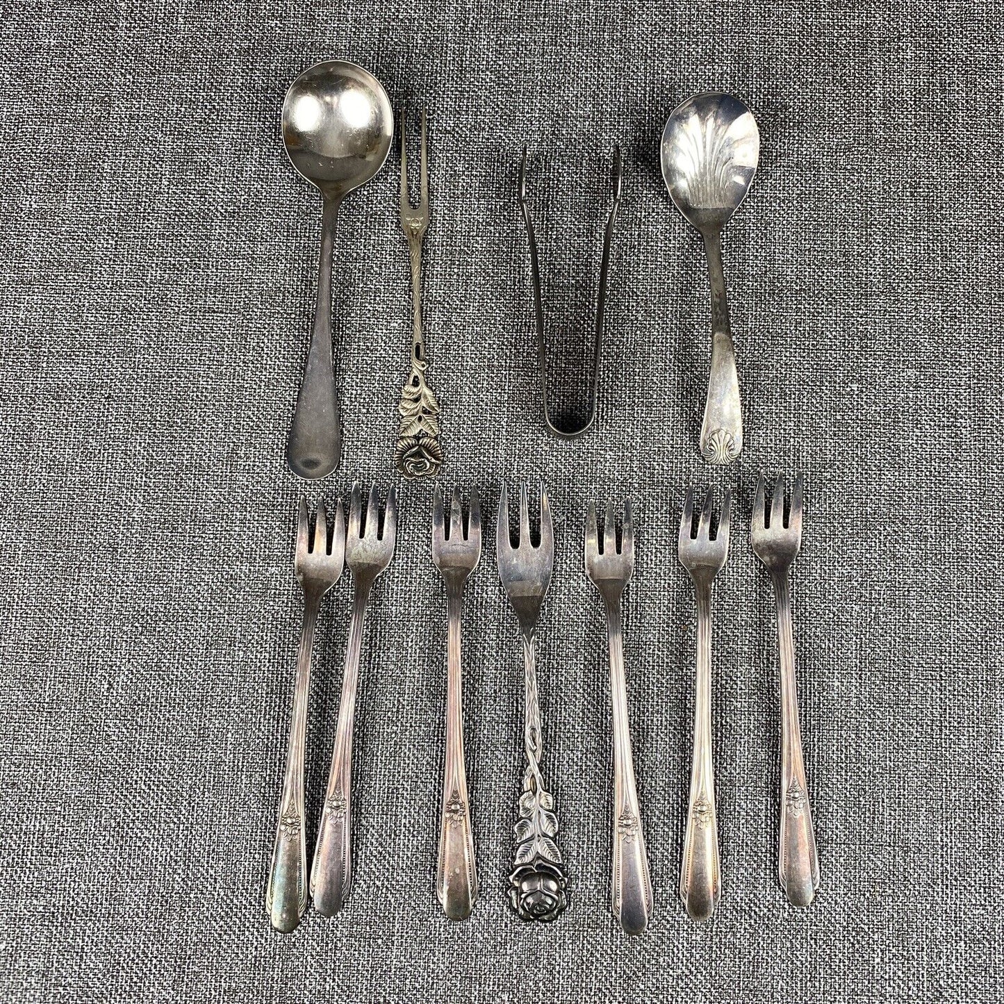 Lot of Vintage Silver Plated Forks and Serving Flatware