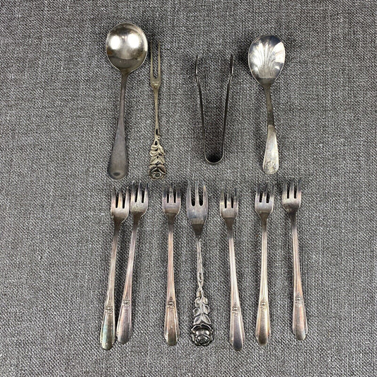 Lot of Vintage Silver Plated Forks and Serving Flatware