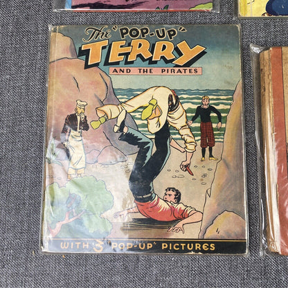 Lot of 4 vintage children's books Popeye , Uncle Winggily , Freckles, Terry