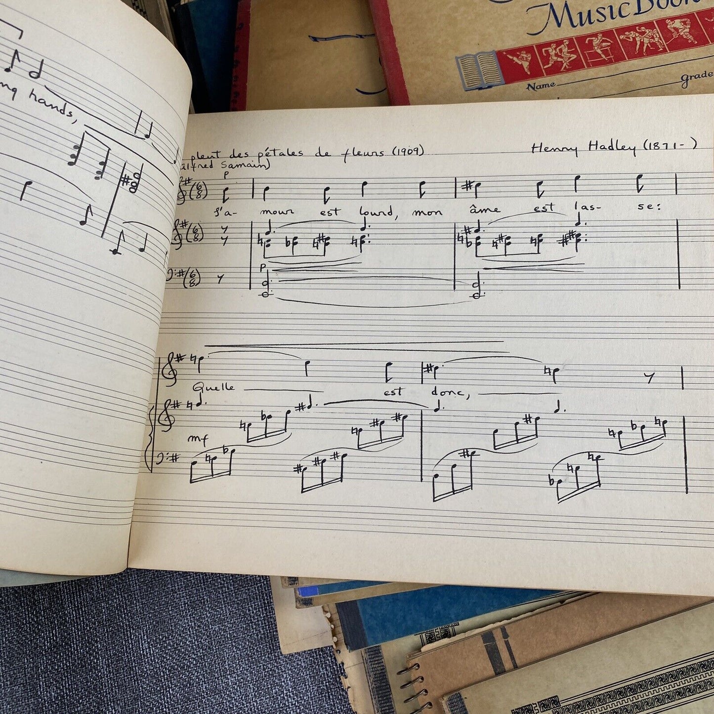 Large Lot of Antique Music Notebooks , USED and Notes Taken