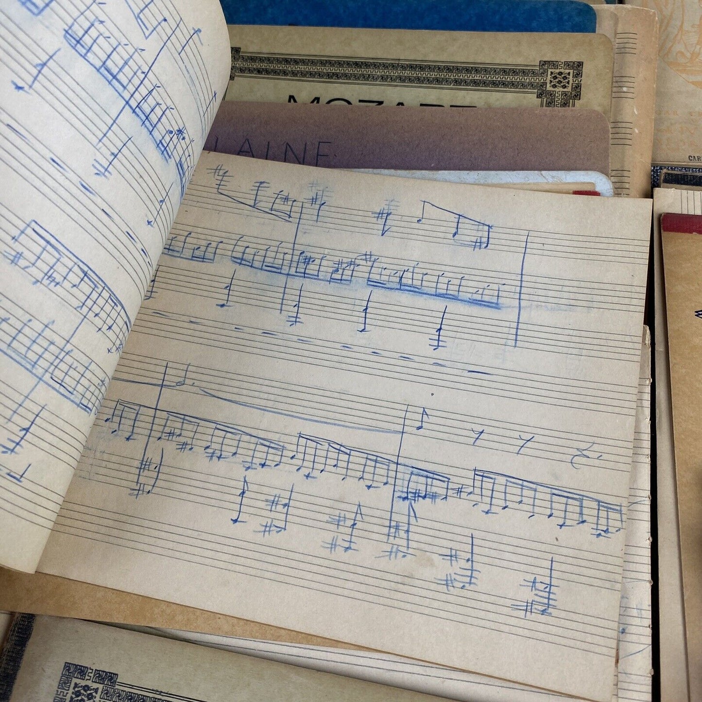 Large Lot of Antique Music Notebooks , USED and Notes Taken