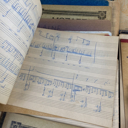 Large Lot of Antique Music Notebooks , USED and Notes Taken