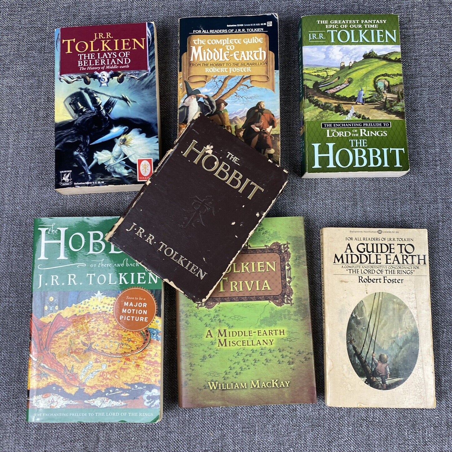 J.R.R. Tolkien lot of 7 Books, variety Lord of the Rings , Hobbit , Trivia etc..