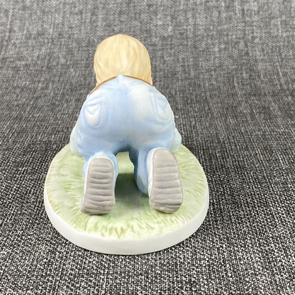 Vintage 1983 Frances Hook Finish Line Boy with Turtle Porcelain Figurine Limited