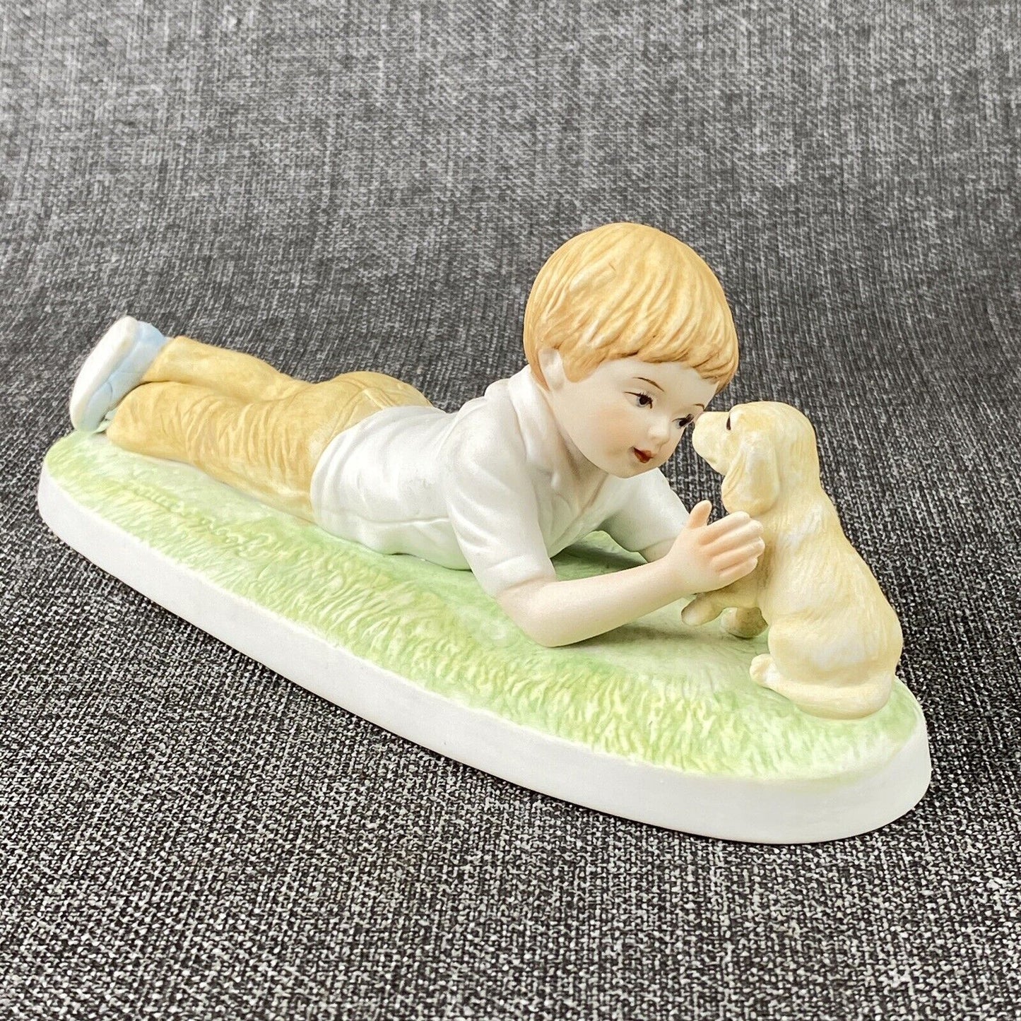 Vintage 1980 Frances Hook Making Friends Boy with Dog Porcelain Figurine Limited