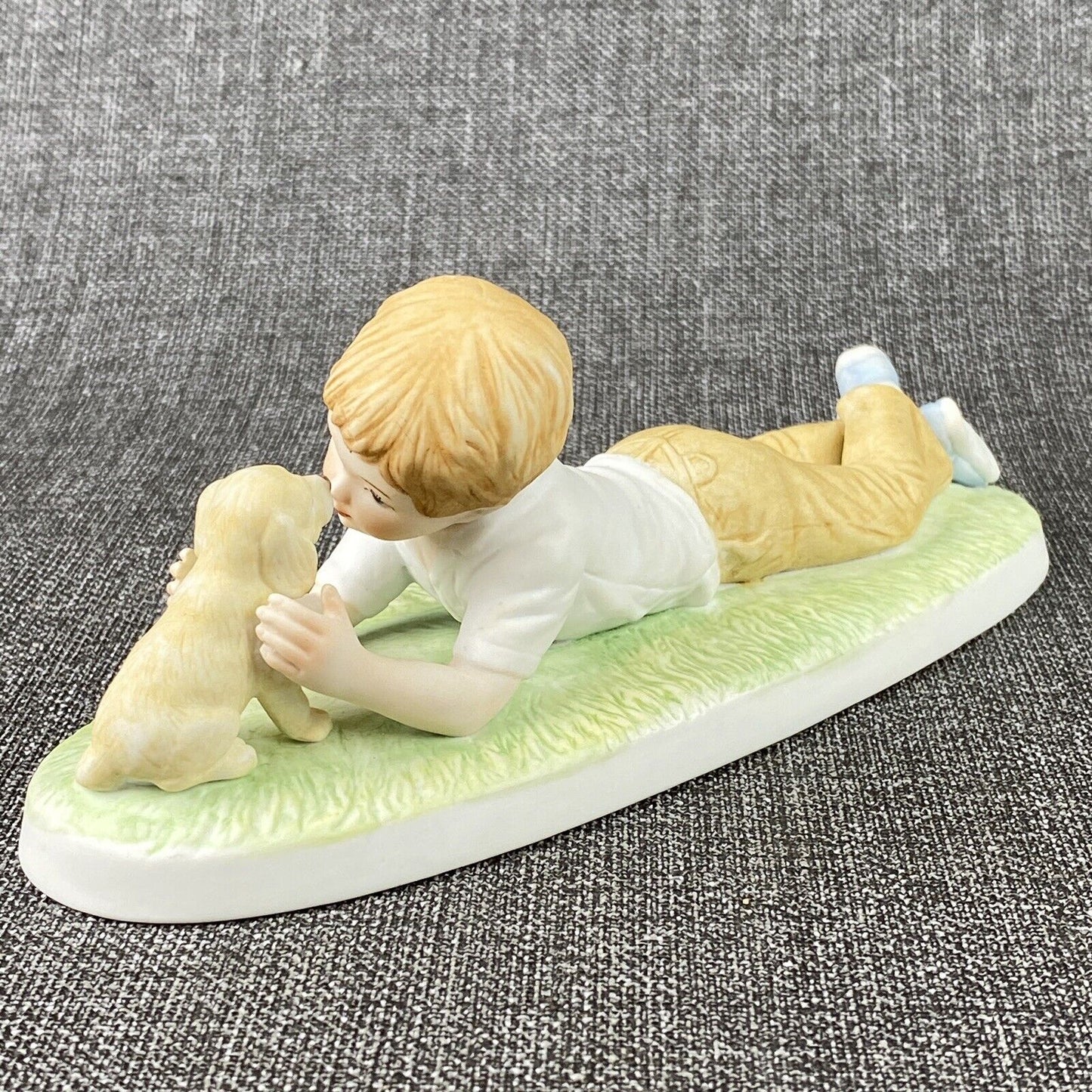 Vintage 1980 Frances Hook Making Friends Boy with Dog Porcelain Figurine Limited