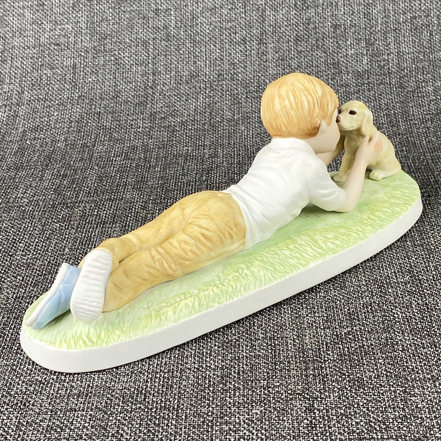 Vintage 1980 Frances Hook Making Friends Boy with Dog Porcelain Figurine Limited