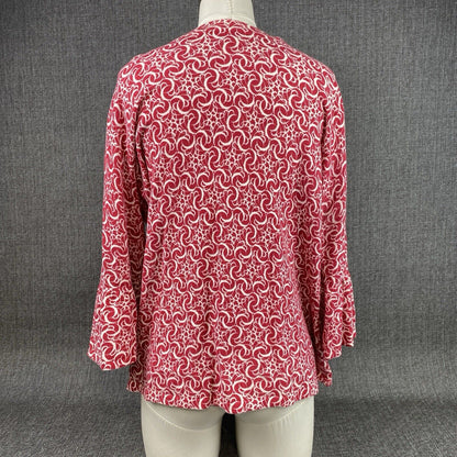 Hampshire Studio Top Button only Women's Cardigan 3/4 sleeve bell sleeve