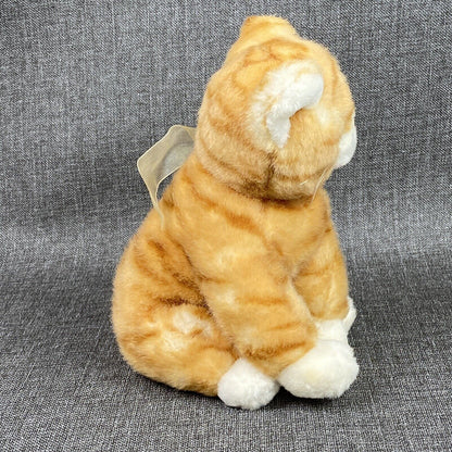 Vintage Kellytoy Cat Plush Animal Realistic Stripped Sitting 10 Inch