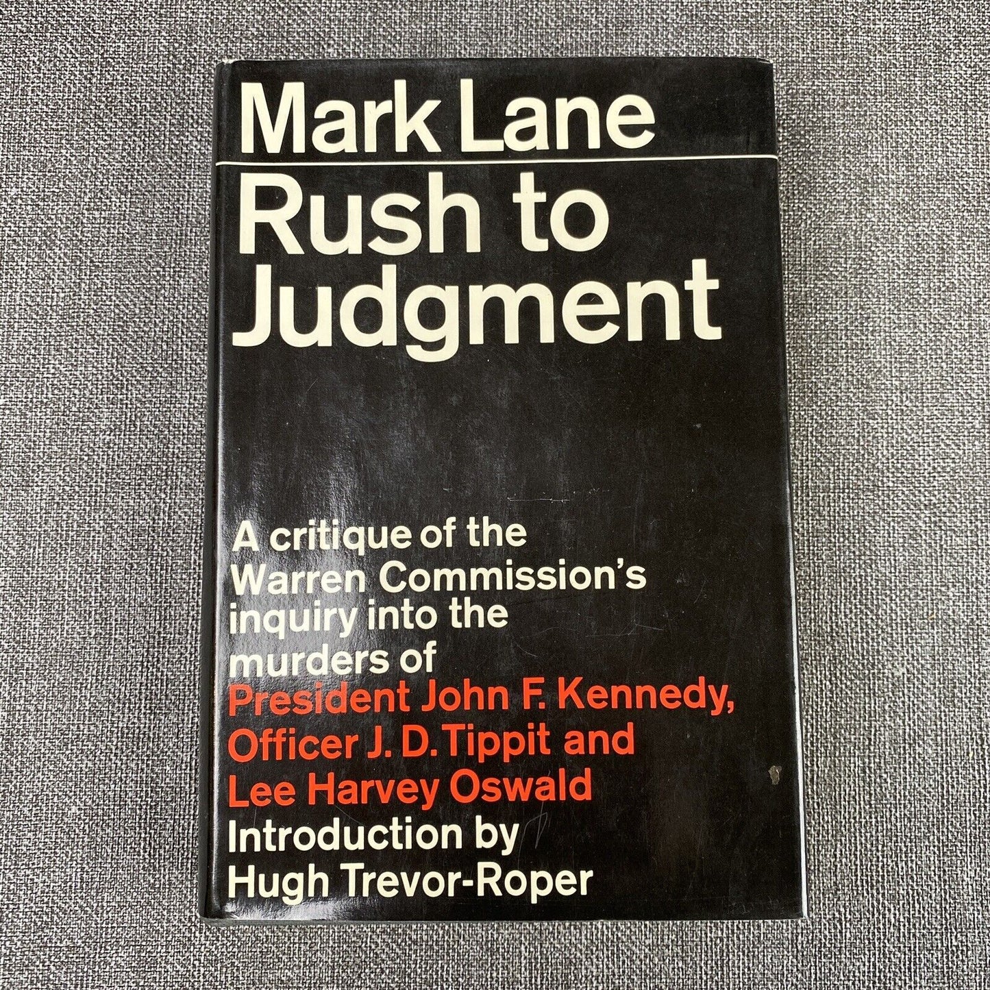 Rush to Judgment by Mark Lane 1966 Hardcover 1st Edition 5th Print JFK Book