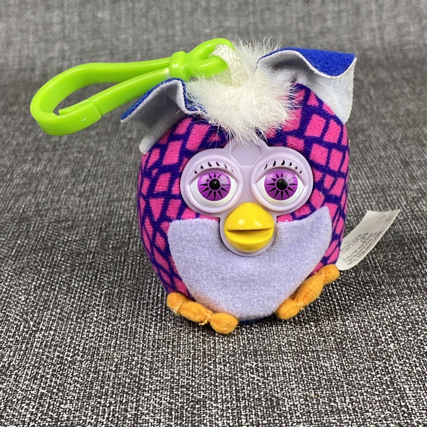 (4 Count) Furby McDonalds Plush Stuffed Toy Keychains Clip On Vintage